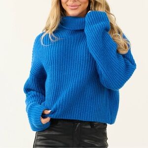 Carly Jean Cobalt Blue Turtleneck Sweater